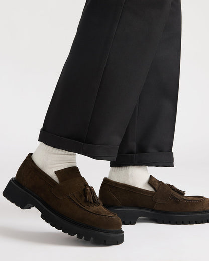 ZEV Brown Suede Lug Sole Dress Men's Loafer | Steve Madden