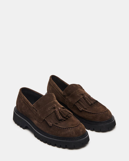 ZEV Brown Suede Lug Sole Dress Men's Loafer | Steve Madden