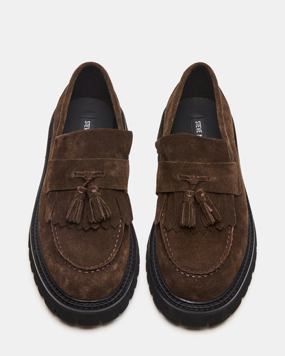ZEV Brown Suede Lug Sole Dress Men's Loafer | Steve Madden