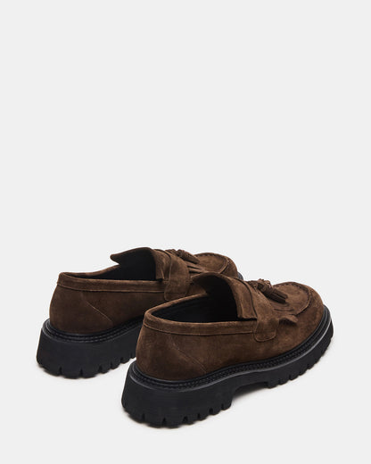 ZEV Brown Suede Lug Sole Dress Men's Loafer | Steve Madden