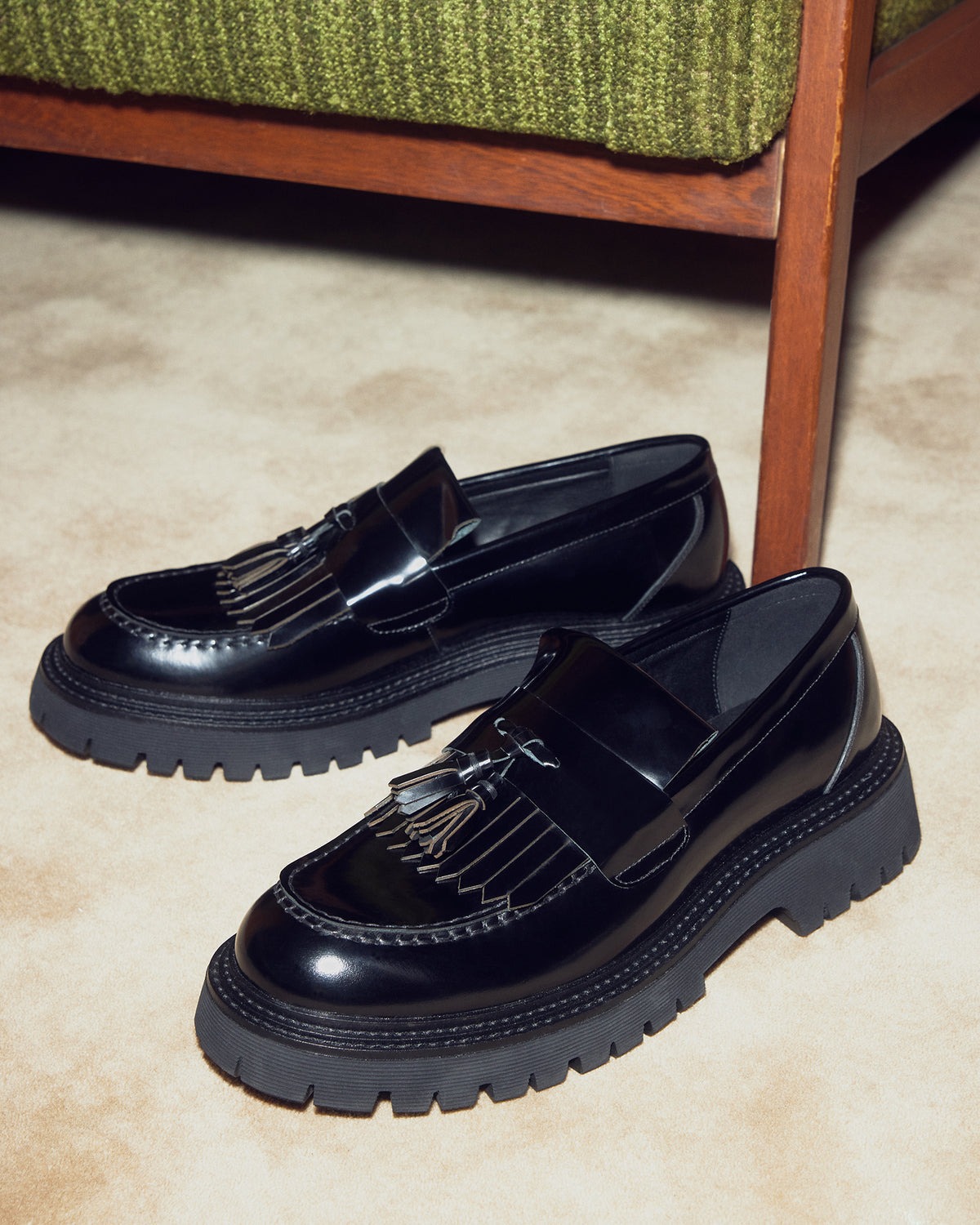ZEV Black Box Lug Sole Dress Men's Loafer | Steve Madden