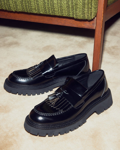 ZEV Black Box Lug Sole Dress Men's Loafer | Steve Madden