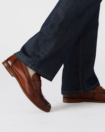 COLVER Cognac Leather Men's Slip-On Loafer | Steve Madden