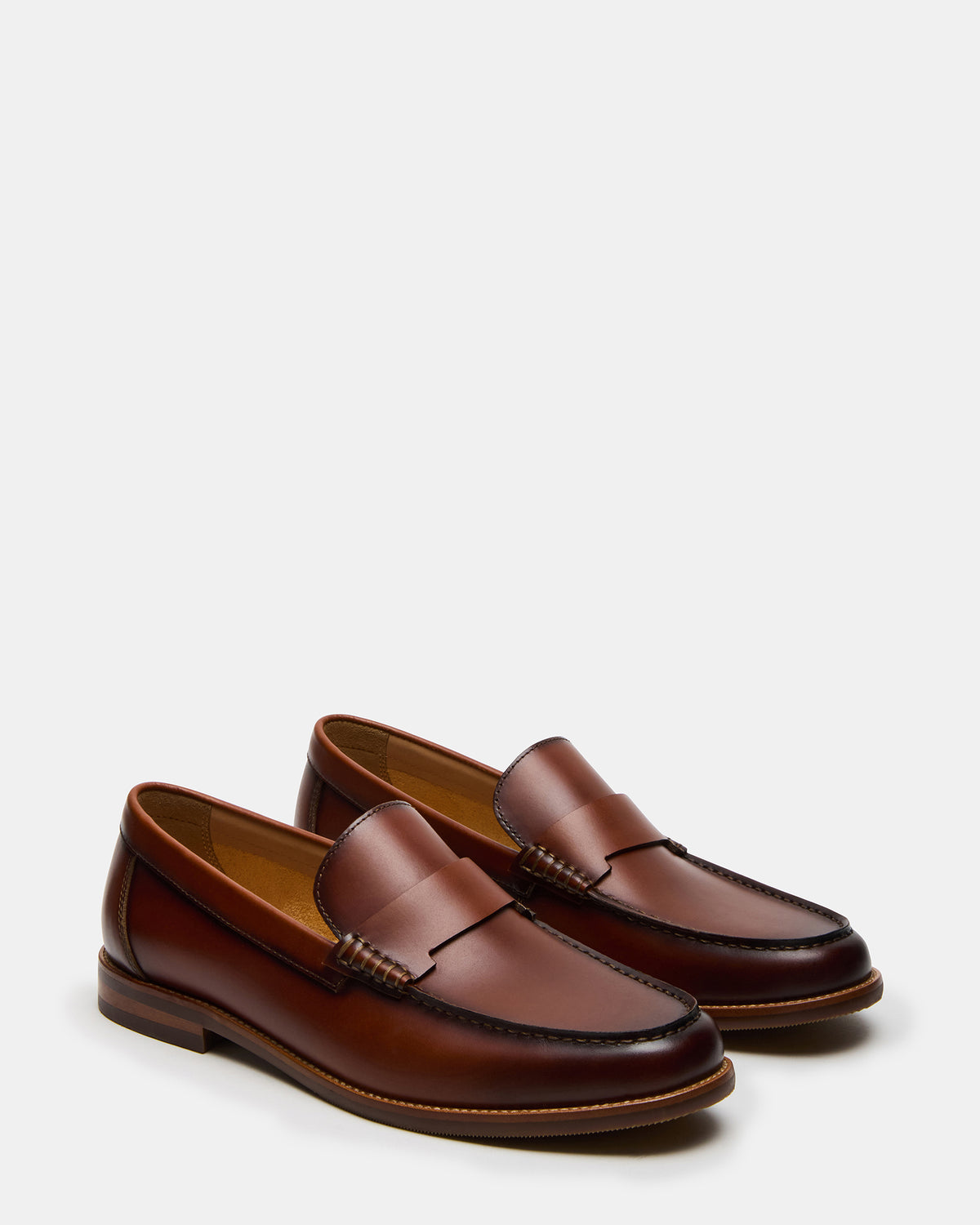 COLVER Cognac Leather Men's Slip-On Loafer | Steve Madden
