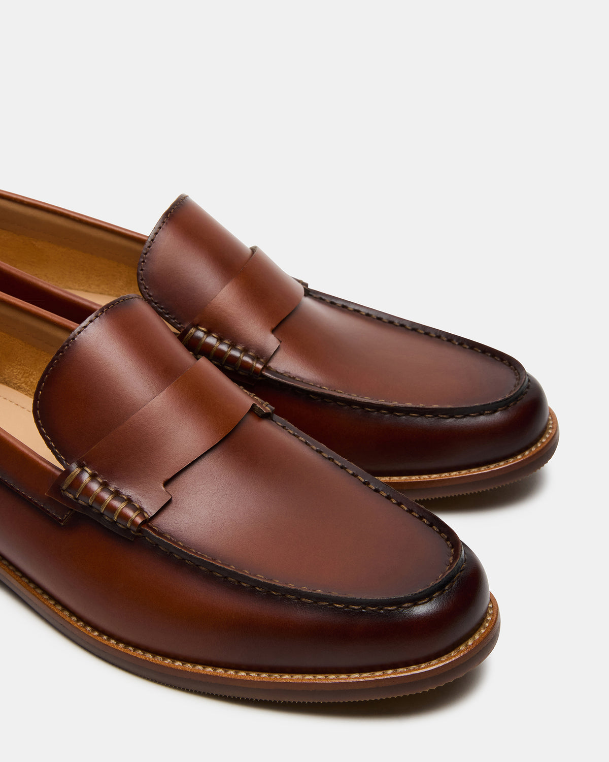 COLVER Cognac Leather Men's Slip-On Loafer | Steve Madden