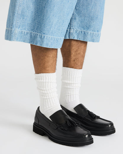ARTHUS Black Leather Slip-On Tassel Men's Loafer | Steve Madden