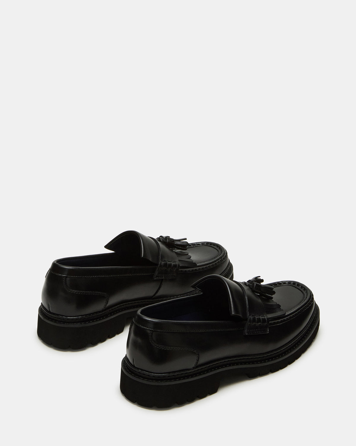 ARTHUS Black Leather Slip-On Tassel Men's Loafer | Steve Madden