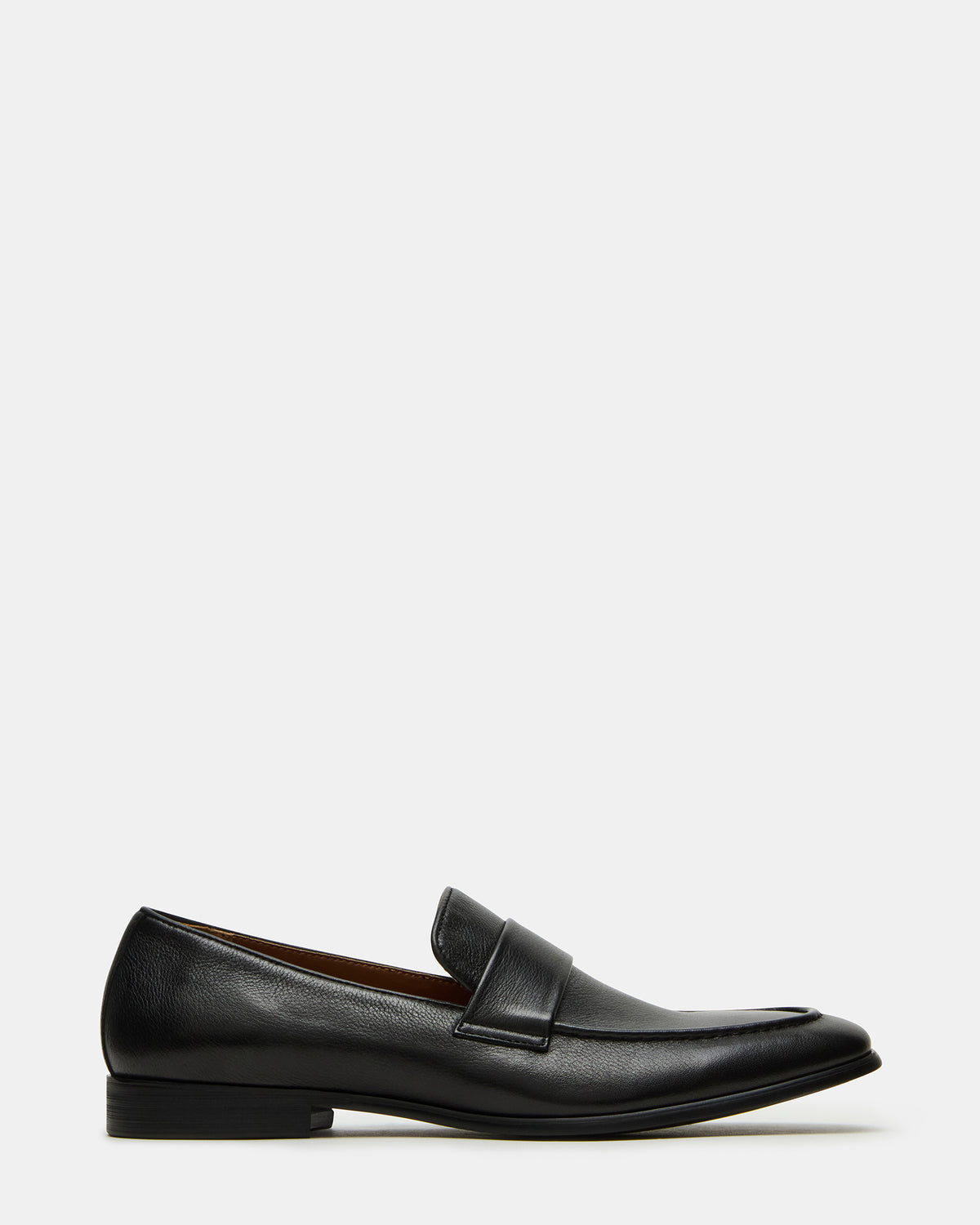 BISCUIT Black Leather Slip-On Men's Dress Loafer | Steve Madden