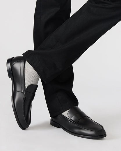 COLVER Black Leather Men's Slip-On Loafer | Steve Madden