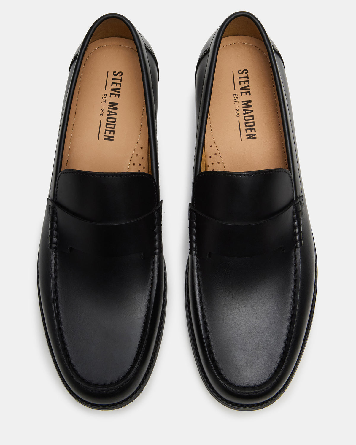 COLVER Black Leather Men's Slip-On Loafer | Steve Madden