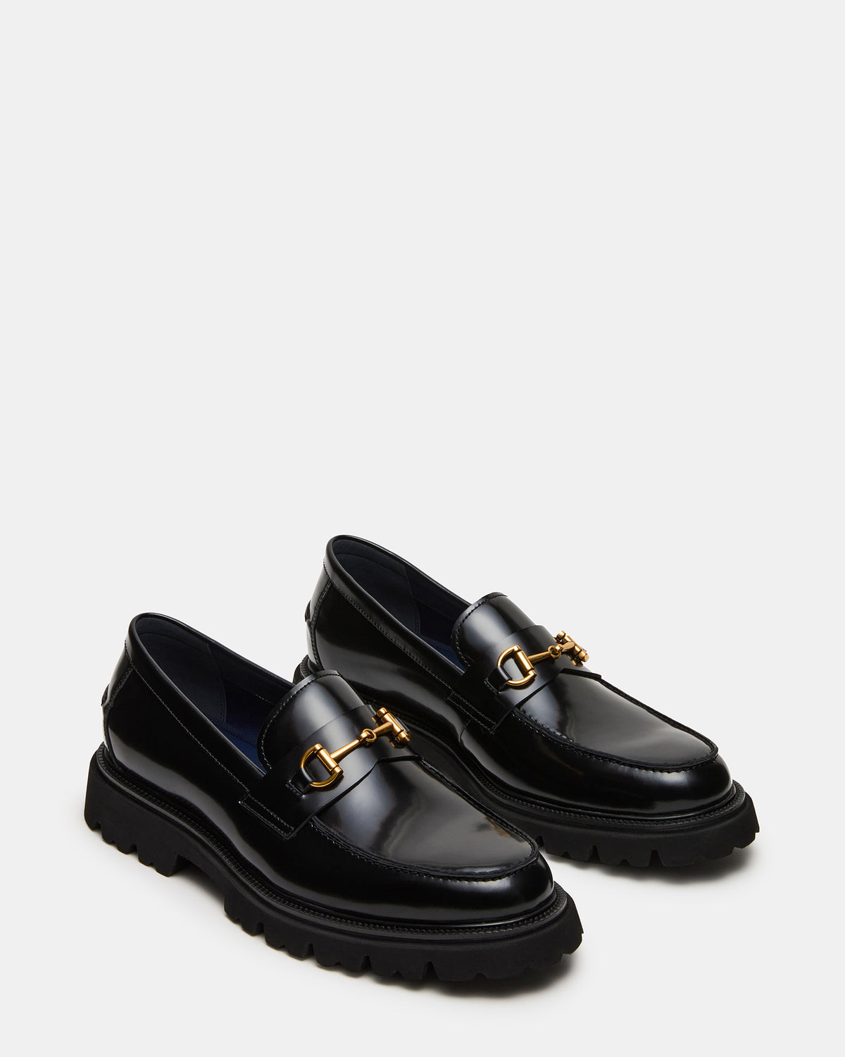 NAXOS Black Leather Slip-On Dress Men's Loafer | Steve Madden