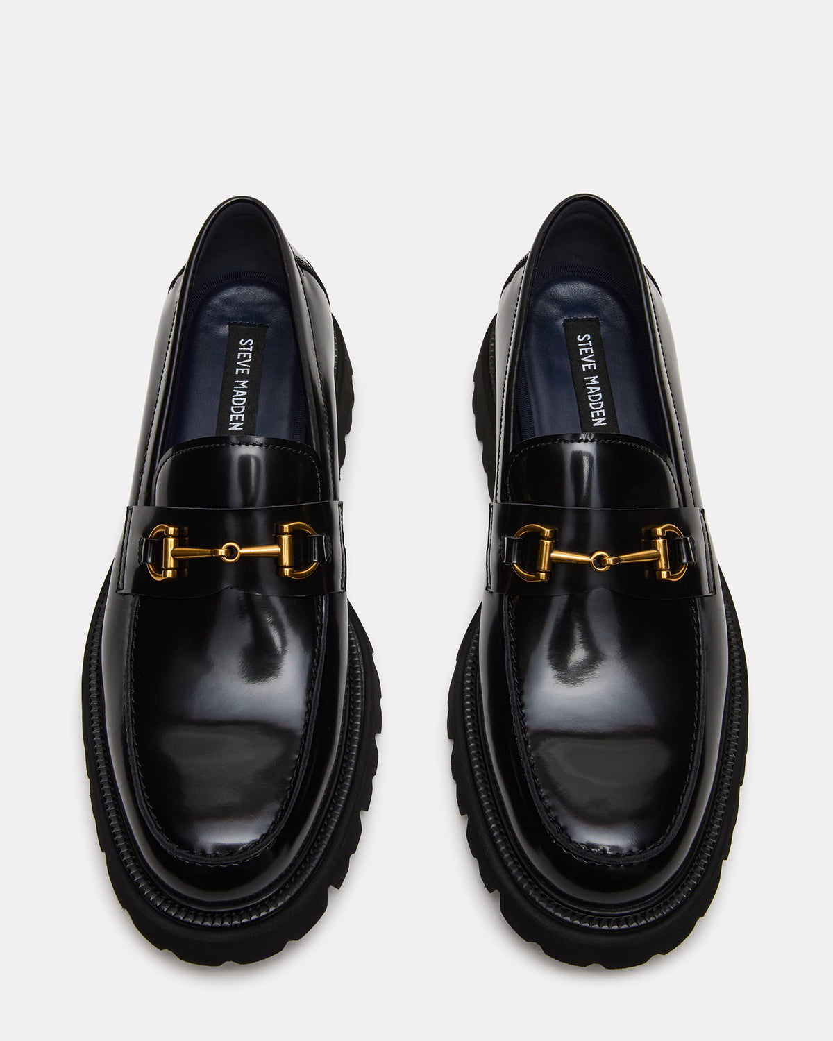 NAXOS Black Leather Slip-On Dress Men's Loafer | Steve Madden