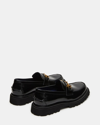 NAXOS Black Leather Slip-On Dress Men's Loafer | Steve Madden