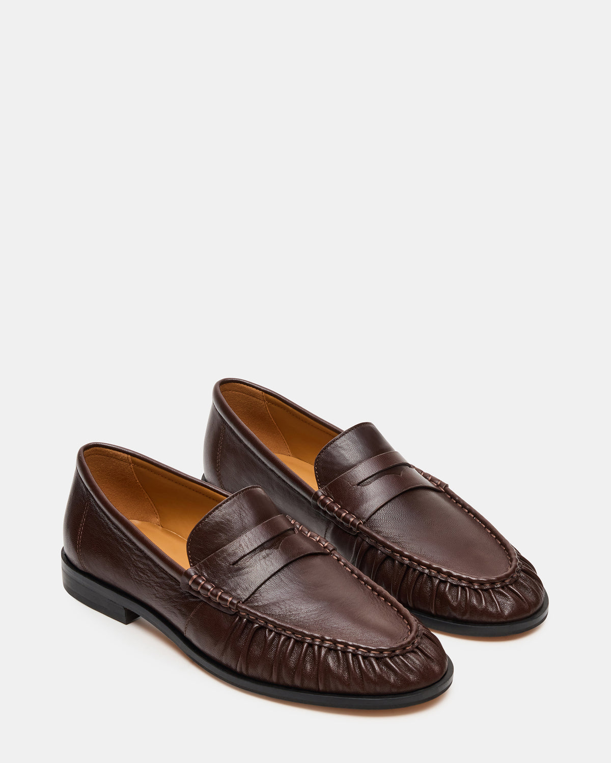 QUINCEY Brown Leather Slip-On Men's Loafer | Steve Madden