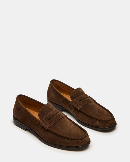 HUCKLE Dark Brown Slip-On Men's Loafer | Steve Madden