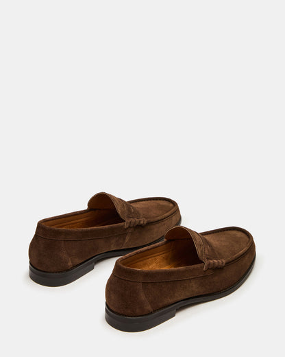 HUCKLE Dark Brown Slip-On Men's Loafer | Steve Madden