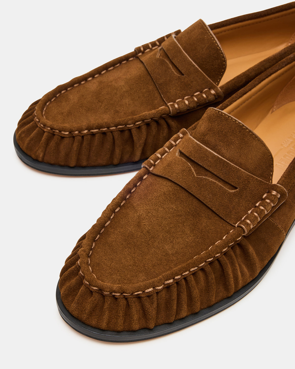 QUINCEY Chestnut Suede Slip-On Men's Loafer | Steve Madden