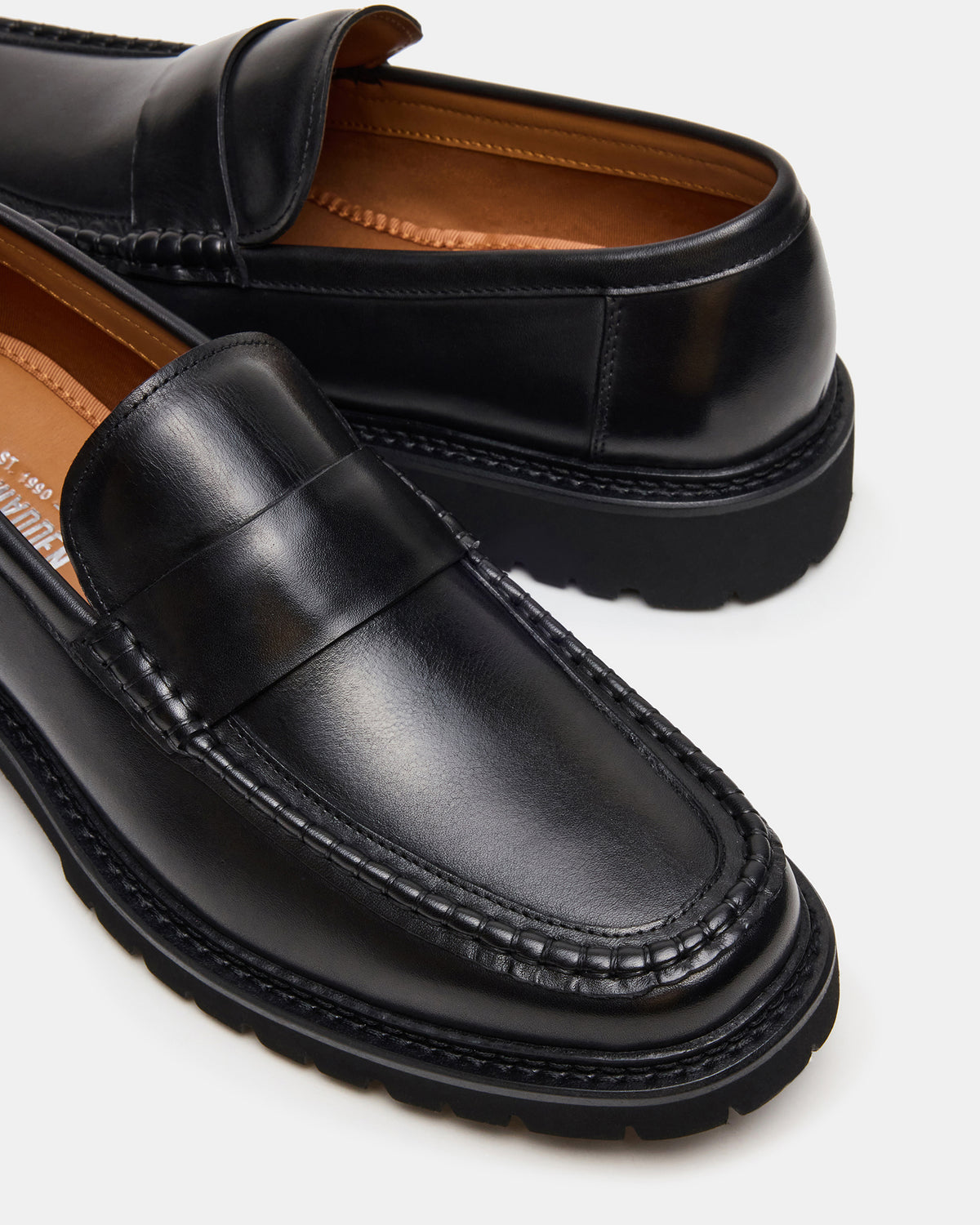 BRODIE Black Slip-On Lug Men's Loafer | Steve Madden