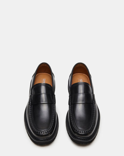 BRODIE Black Slip-On Lug Men's Loafer | Steve Madden