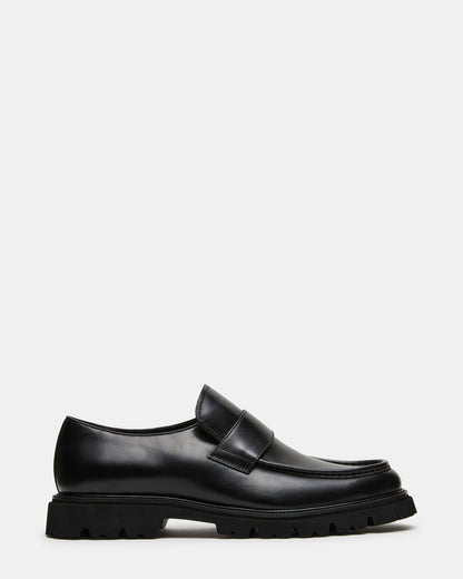 RADKIN Black Leather Slip-On Dress Men's Loafer | Steve Madden