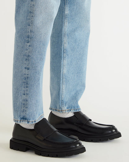 RADKIN Black Leather Slip-On Dress Men's Loafer | Steve Madden