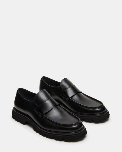 RADKIN Black Leather Slip-On Dress Men's Loafer | Steve Madden