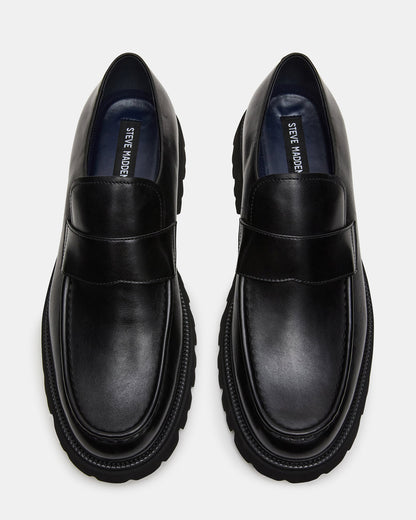 RADKIN Black Leather Slip-On Dress Men's Loafer | Steve Madden