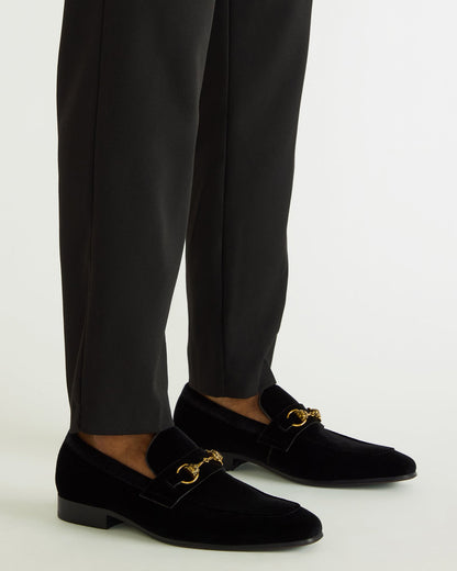 JAKIRO Black Velvet Slip-On Dress Men's Loafer | Steve Madden