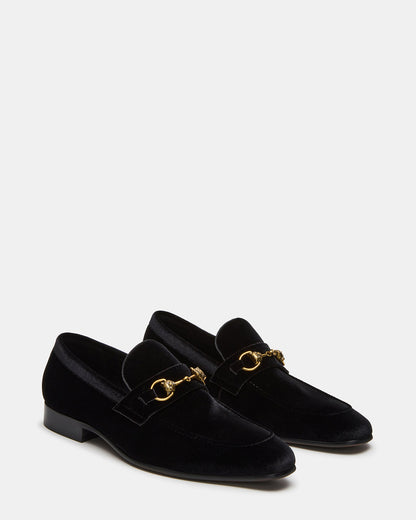 JAKIRO Black Velvet Slip-On Dress Men's Loafer | Steve Madden