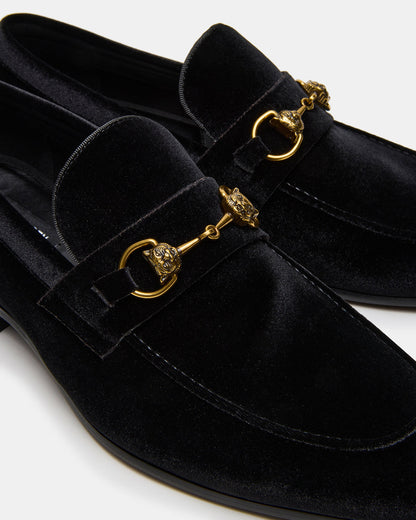 JAKIRO Black Velvet Slip-On Dress Men's Loafer | Steve Madden