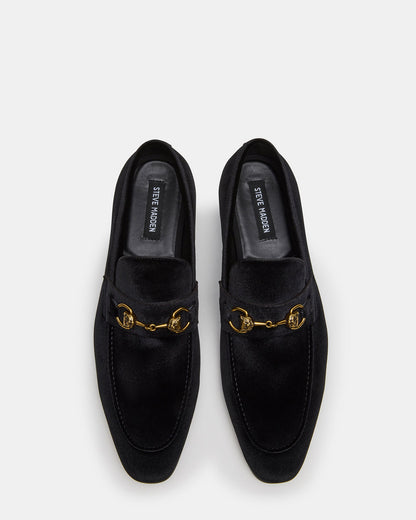 JAKIRO Black Velvet Slip-On Dress Men's Loafer | Steve Madden