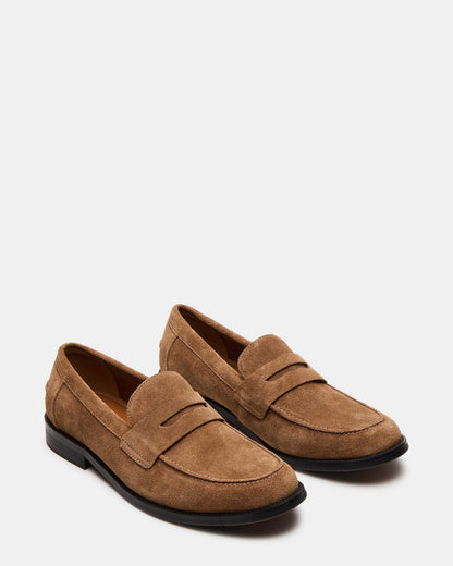 NATAN Taupe Suede Slip-On Dress Men's Loafer | Steve Madden
