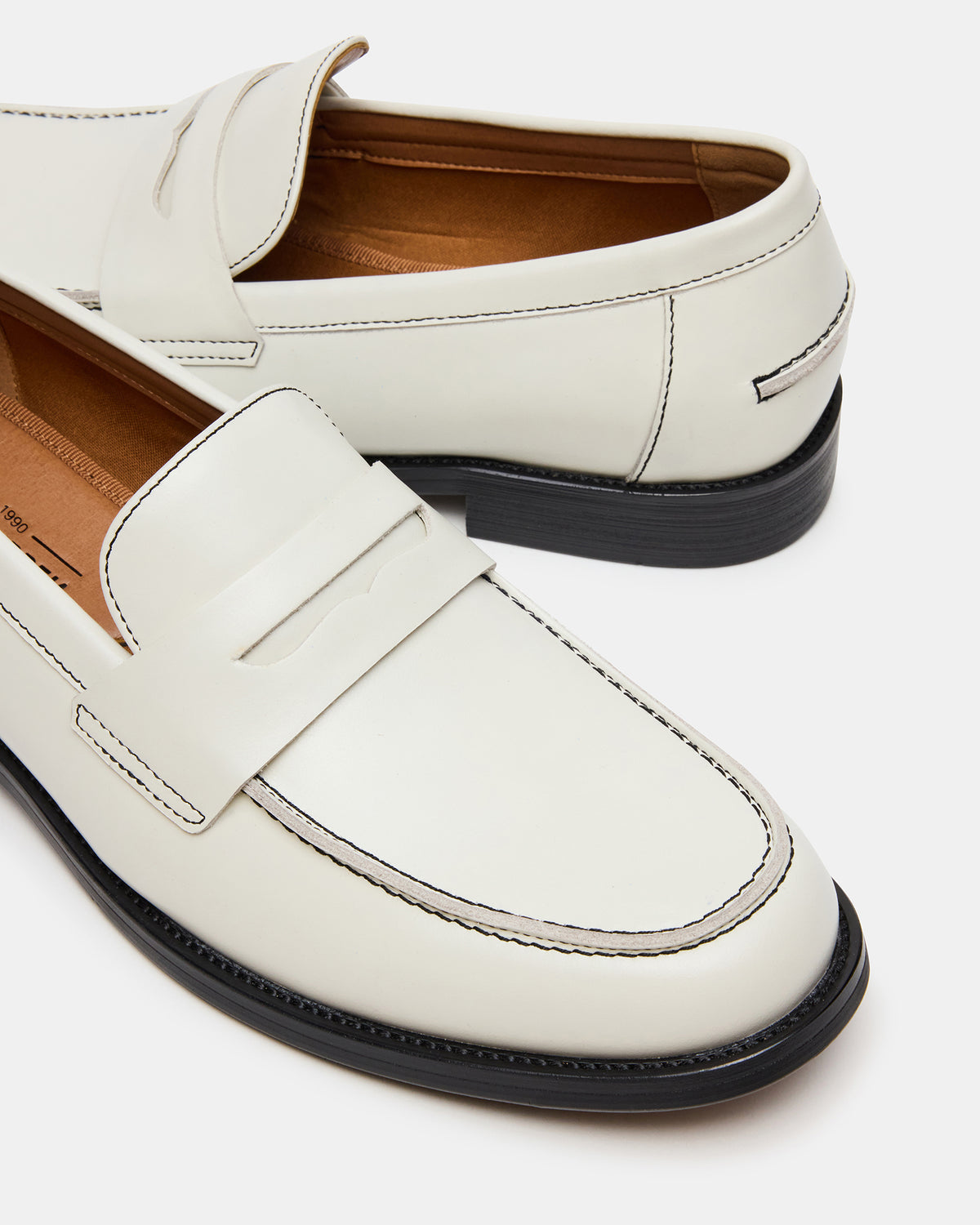 NATAN White Leather Slip-On Dress Men's Loafer | Steve Madden