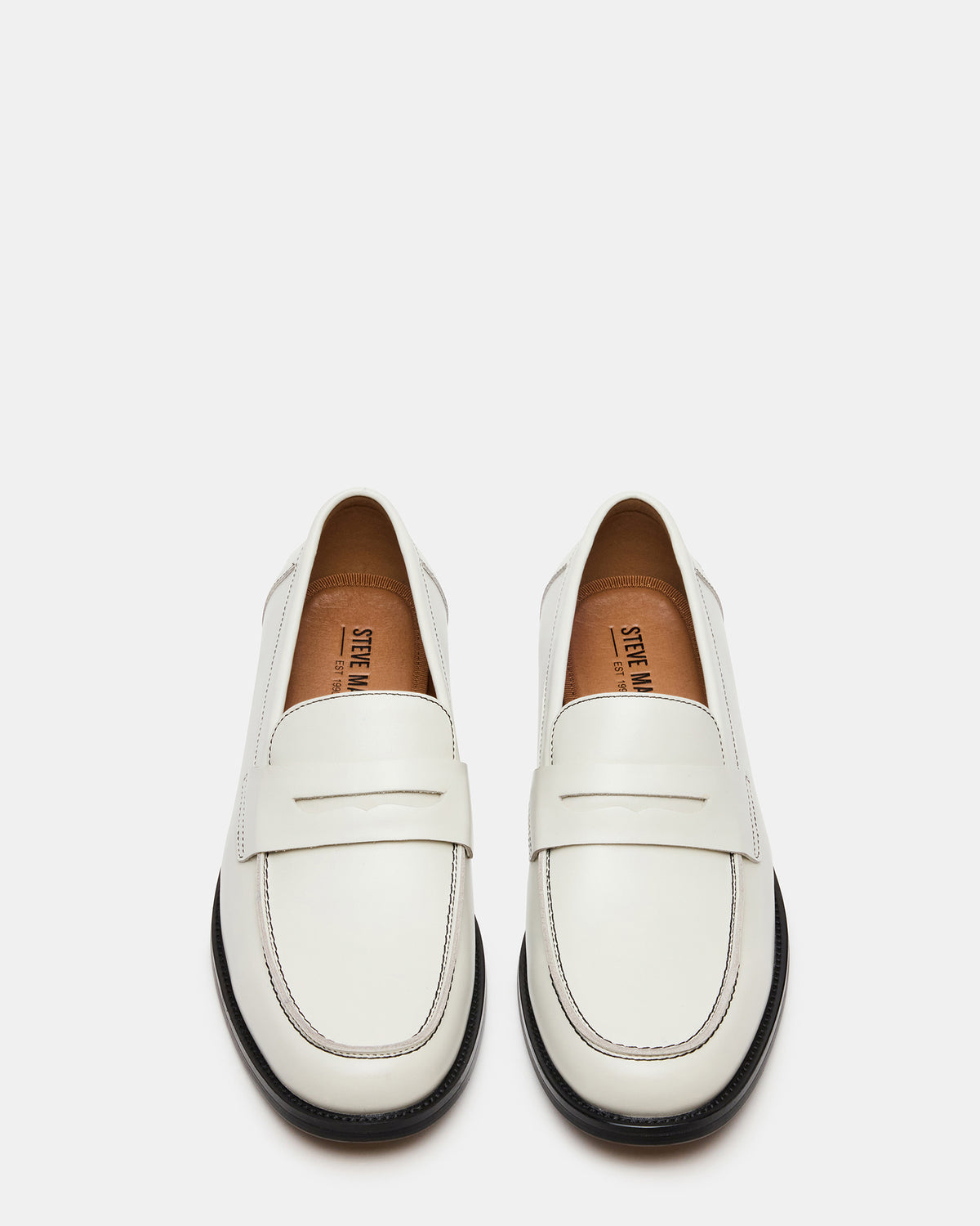 NATAN White Leather Slip-On Dress Men's Loafer | Steve Madden