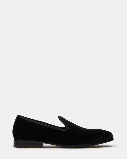 BANNOCH Black Velvet Men's Slip-On Loafer | Steve Madden