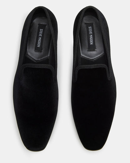 BANNOCH Black Velvet Men's Slip-On Loafer | Steve Madden