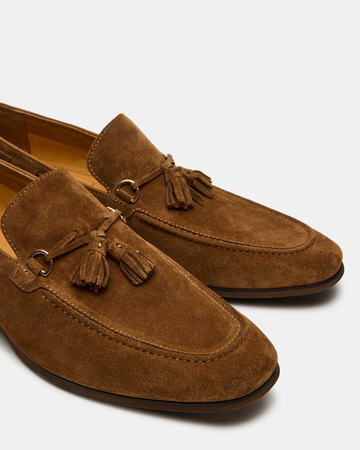 LOGAN Cognac Suede Tassel Slip-On Men's Loafer | Steve Madden