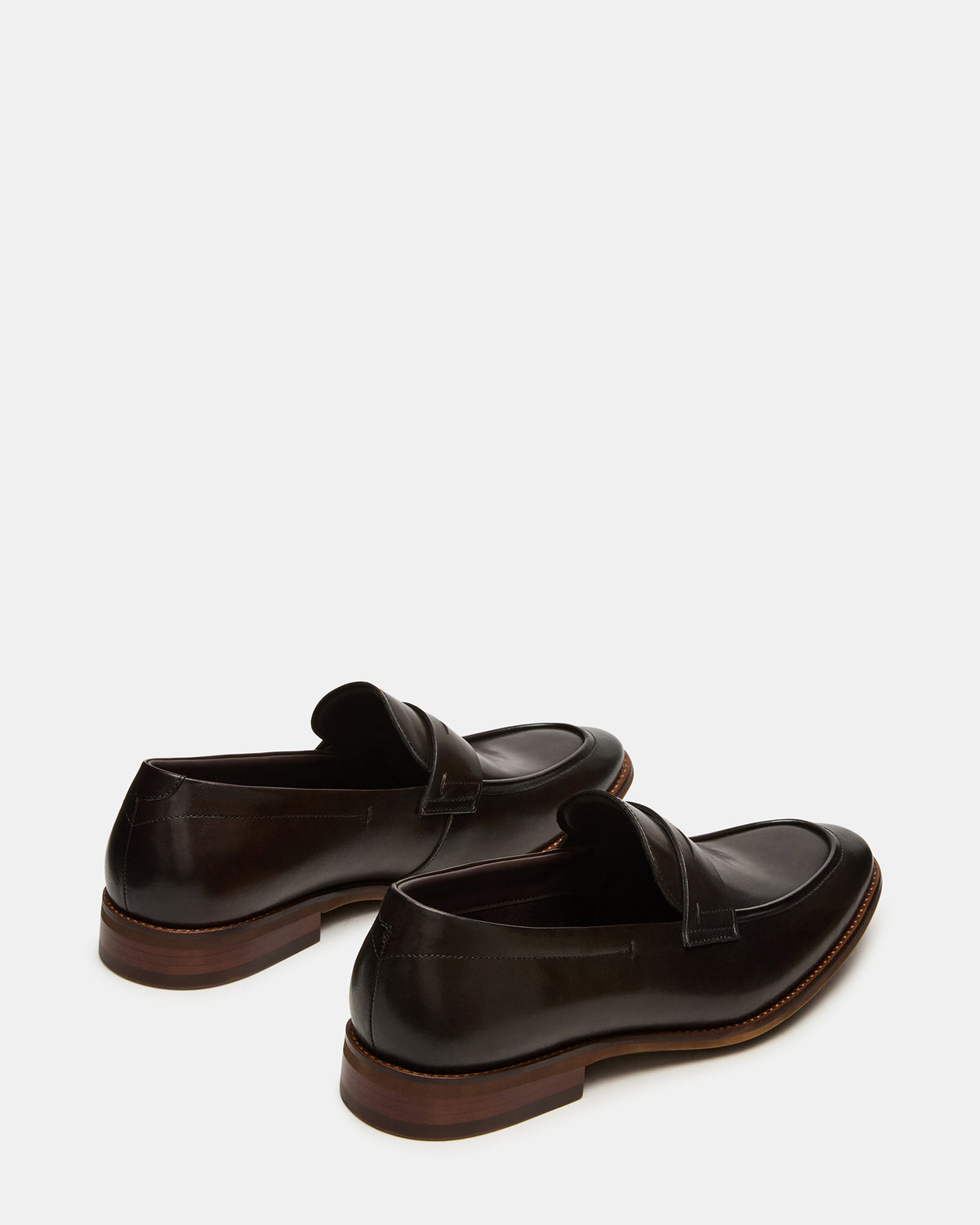 LIGHTNING Brown Leather Round-Toe Slip-On Men's Loafer | Steve Madden