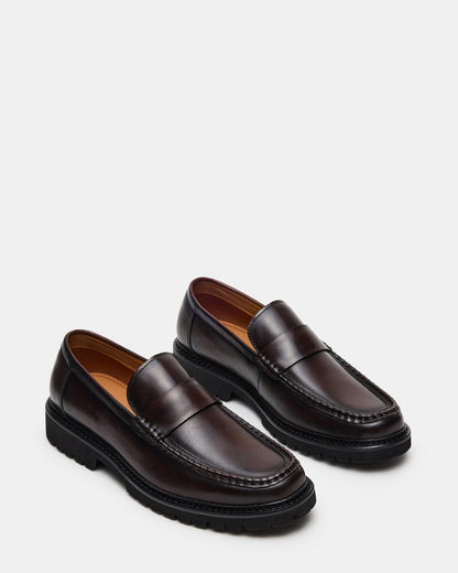 BRODIE Brown Slip-On Lug Men's Loafer | Steve Madden