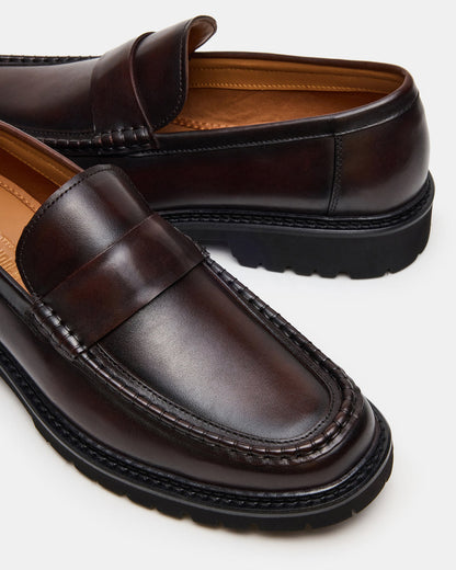 BRODIE Brown Slip-On Lug Men's Loafer | Steve Madden