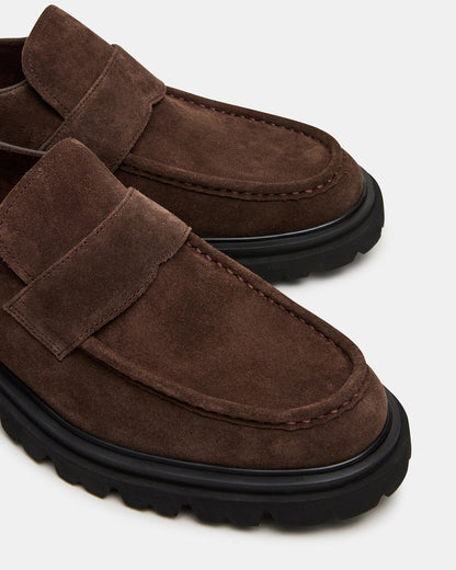 RADKIN Brown Suede Slip-On Dress Men's Loafer | Steve Madden