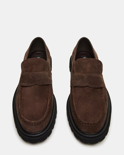 RADKIN Brown Suede Slip-On Dress Men's Loafer | Steve Madden