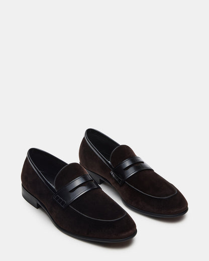 YARDLY Brown Velvet Slip-On Men's Dress Loafer | Steve Madden