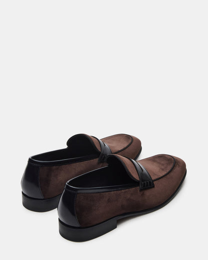 YARDLY Brown Velvet Slip-On Men's Dress Loafer | Steve Madden