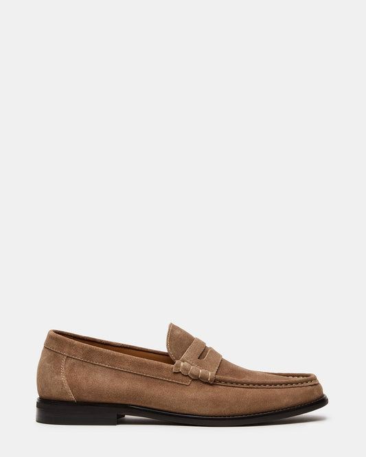 HUCKLE Taupe Suede Slip-On Men's Loafer | Steve Madden