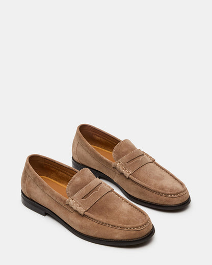 HUCKLE Taupe Suede Slip-On Men's Loafer | Steve Madden