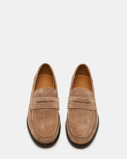 HUCKLE Taupe Suede Slip-On Men's Loafer | Steve Madden