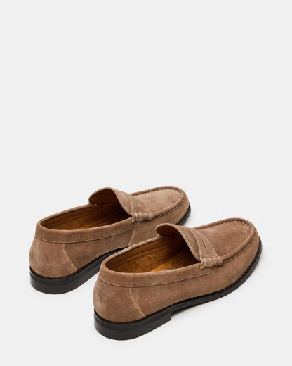 HUCKLE Taupe Suede Slip-On Men's Loafer | Steve Madden