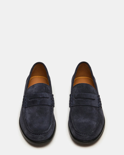 HUCKLE Navy Suede Slip-On Men's Loafer | Steve Madden