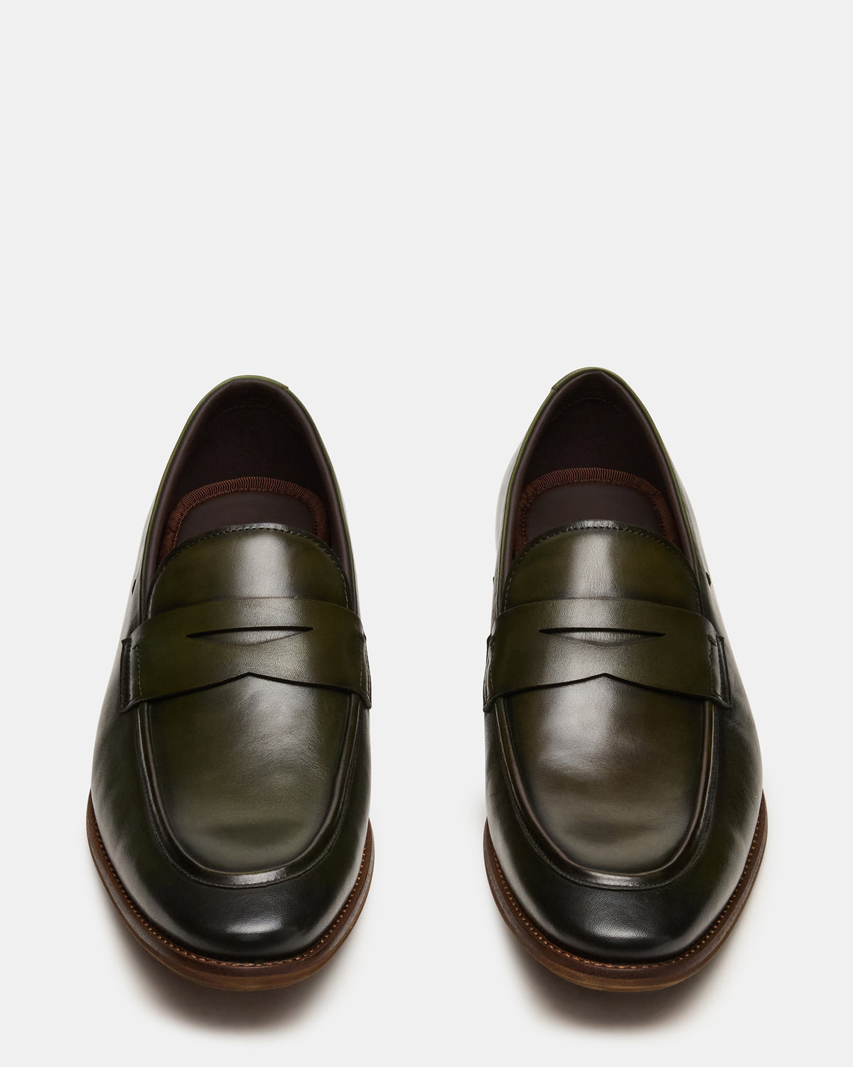 LIGHTNING Dark Green Round-Toe Slip-On Men's Loafer | Steve Madden